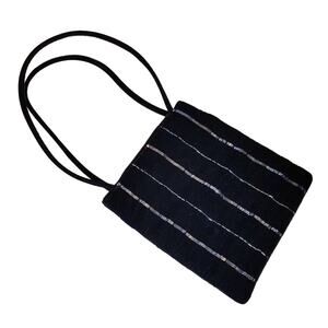 Bloomingdale's Velour and Sequin Beads Small Evening Purse